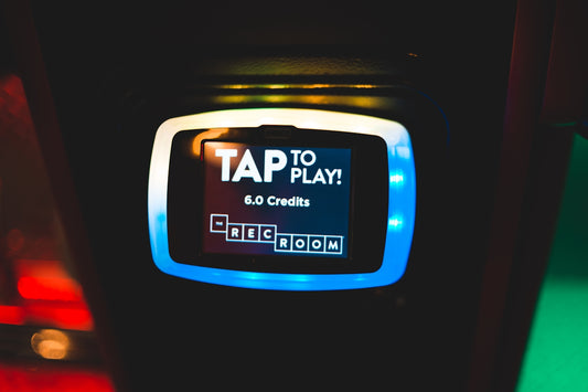 machine displaying tap to play