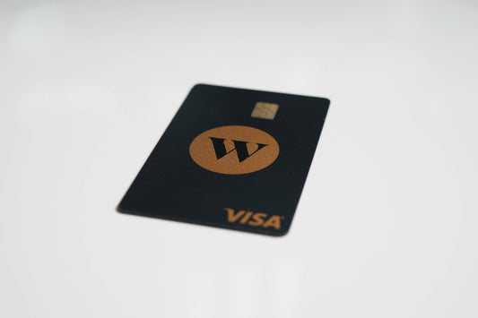 a close up of a visa card on a table