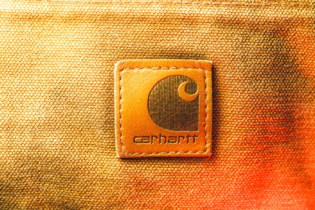 A close up of a bag with a patch on it