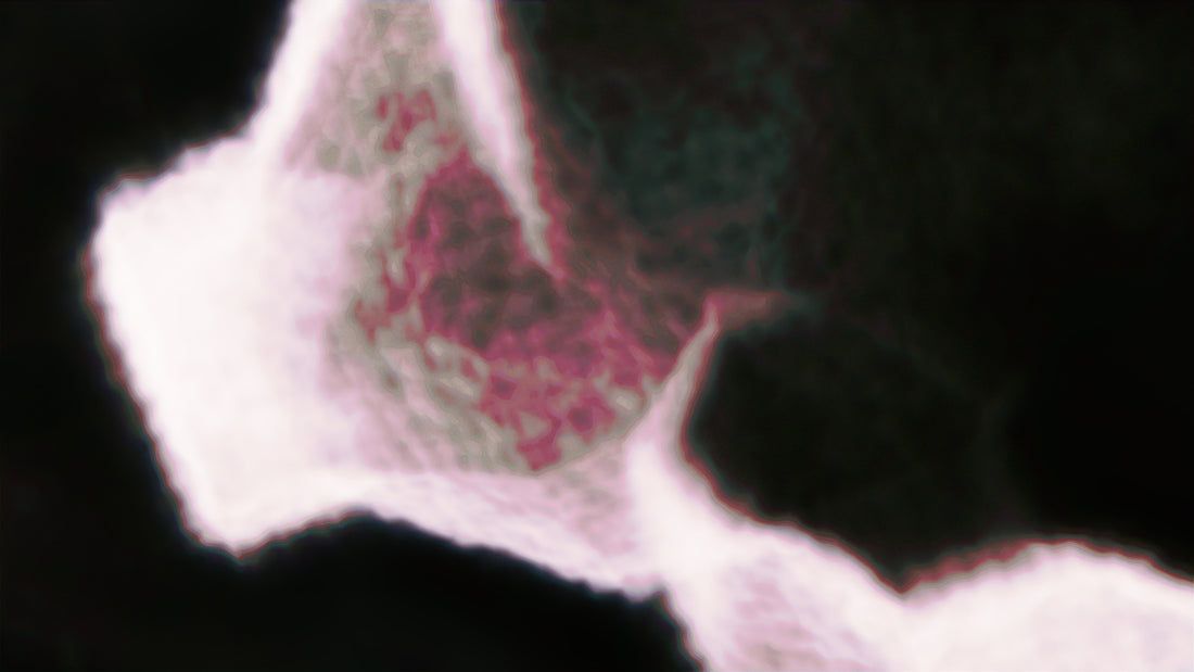 Abstract pink and purple light nebula with dark background