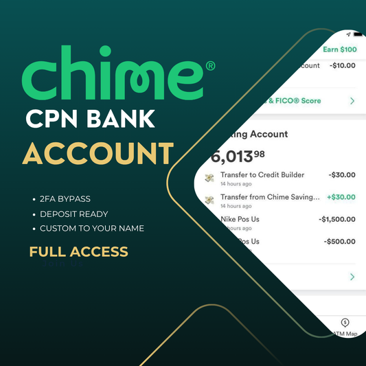 CHIME CPN Account - DEBIT CARD AND FUNDING